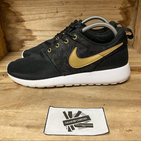 Nike roshe one black gold running sneakers shoes - Picture 3 of 8